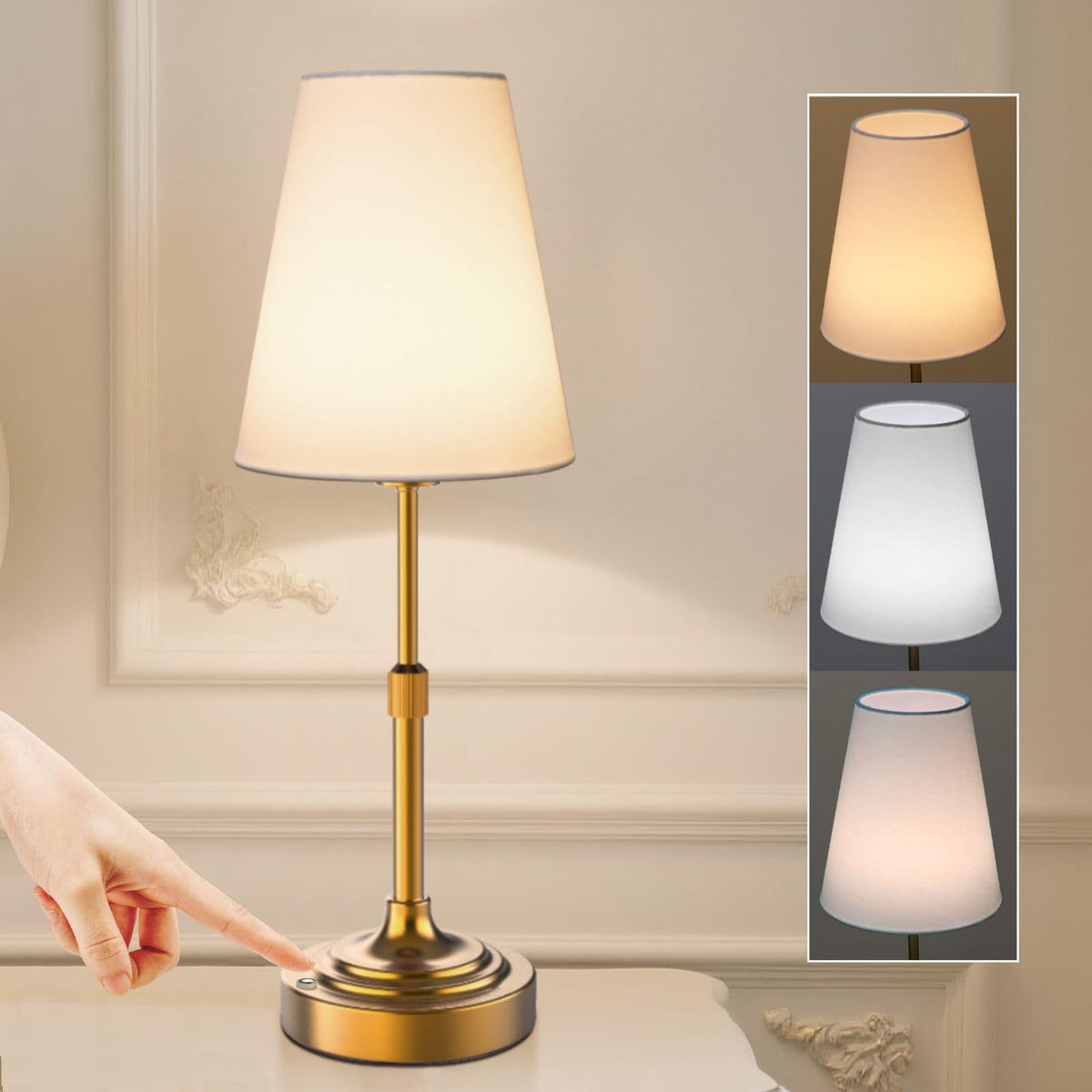 Xumemall portable cordless table lamp in a modern tabletop setup for flexible lighting.