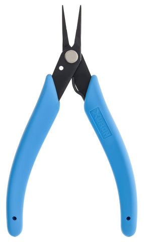 XURON 450S tweezers with serrated jaws for secure wire handling in electronics and jewelry.