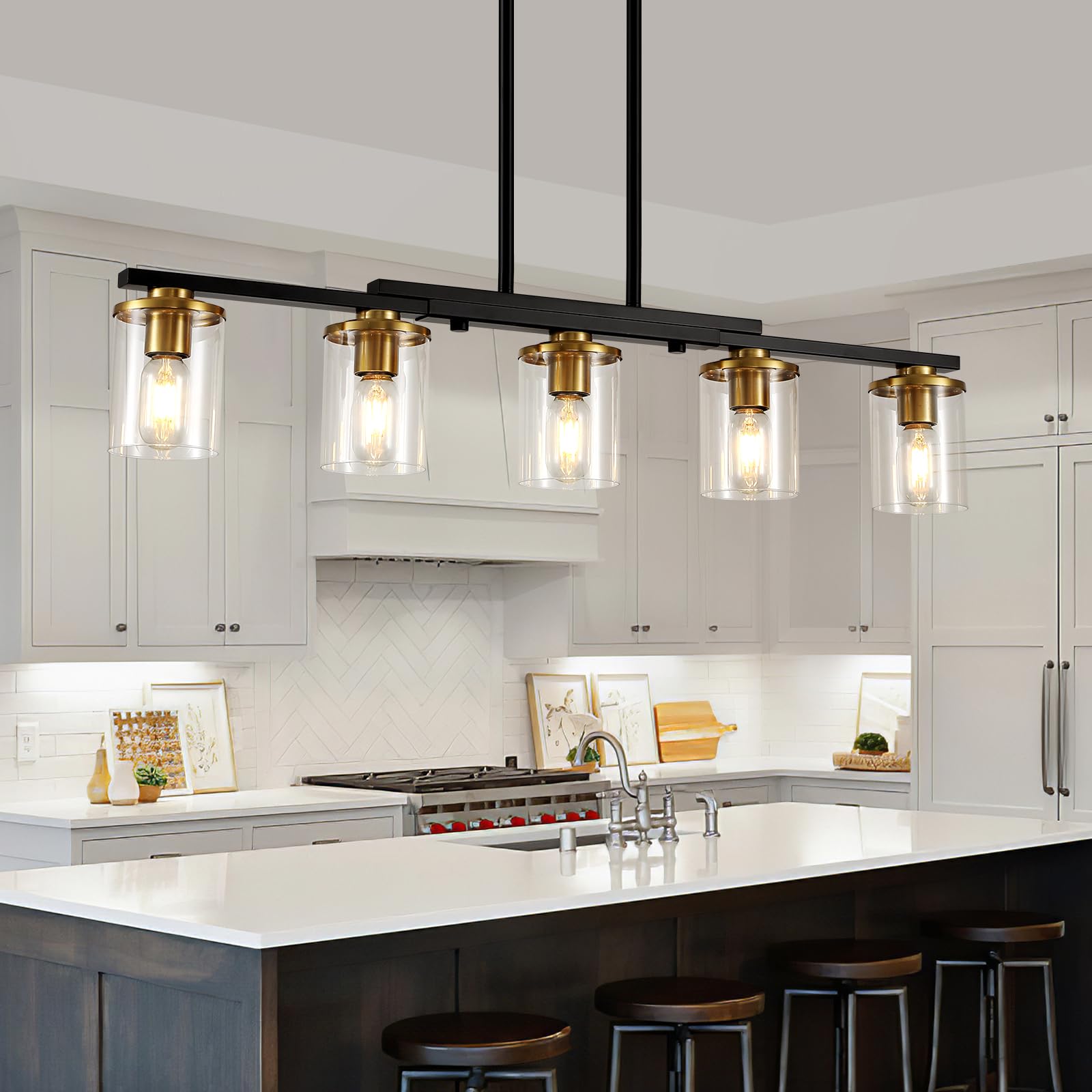 Xvmbm 36.2-inch five-light kitchen island chandelier with warm ambient lighting