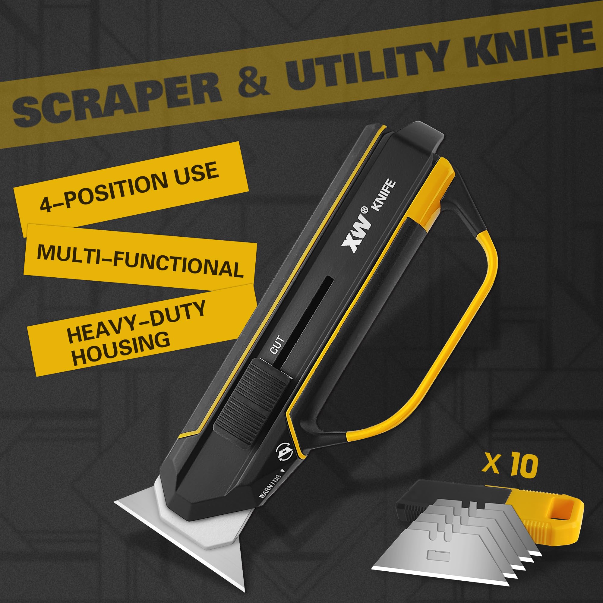 XW tool showing four blade positions for versatile tasks