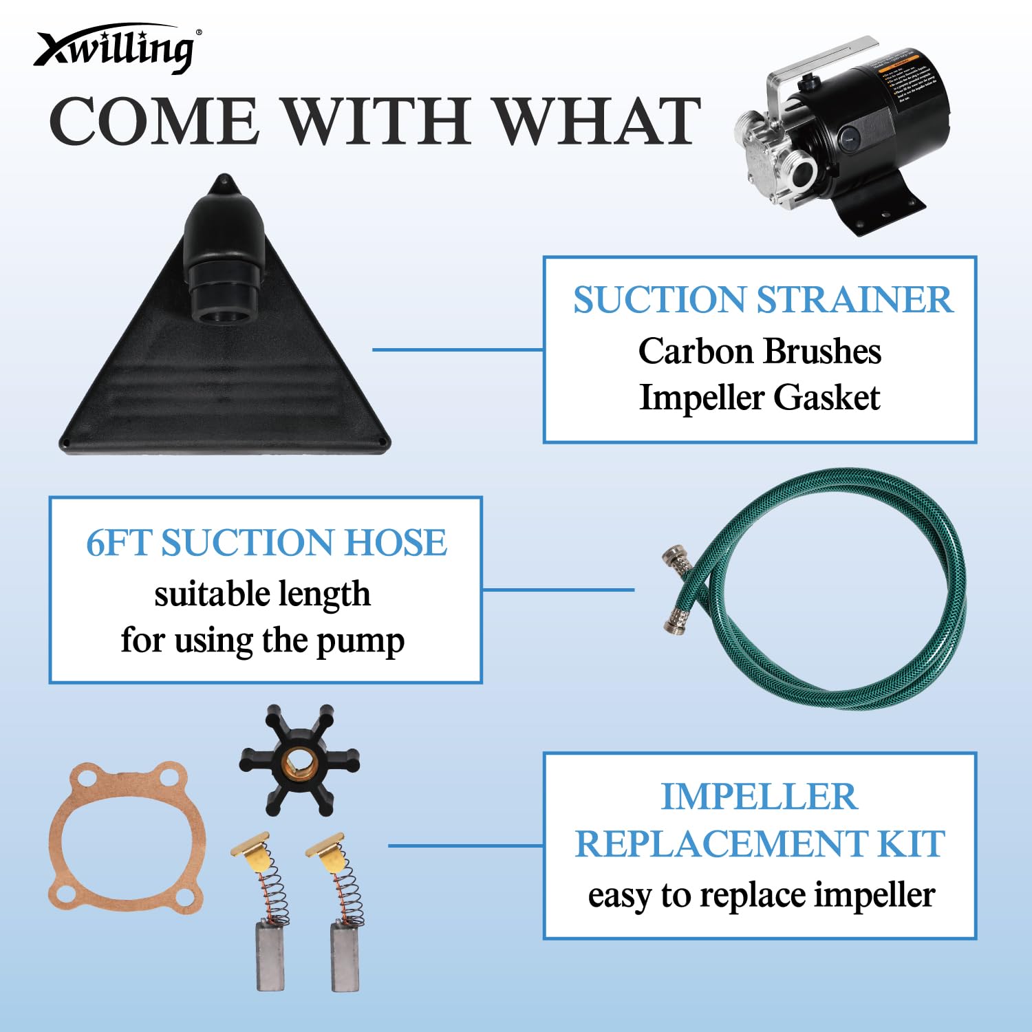 XWILLING flat base design provides stable operation on wet surfaces