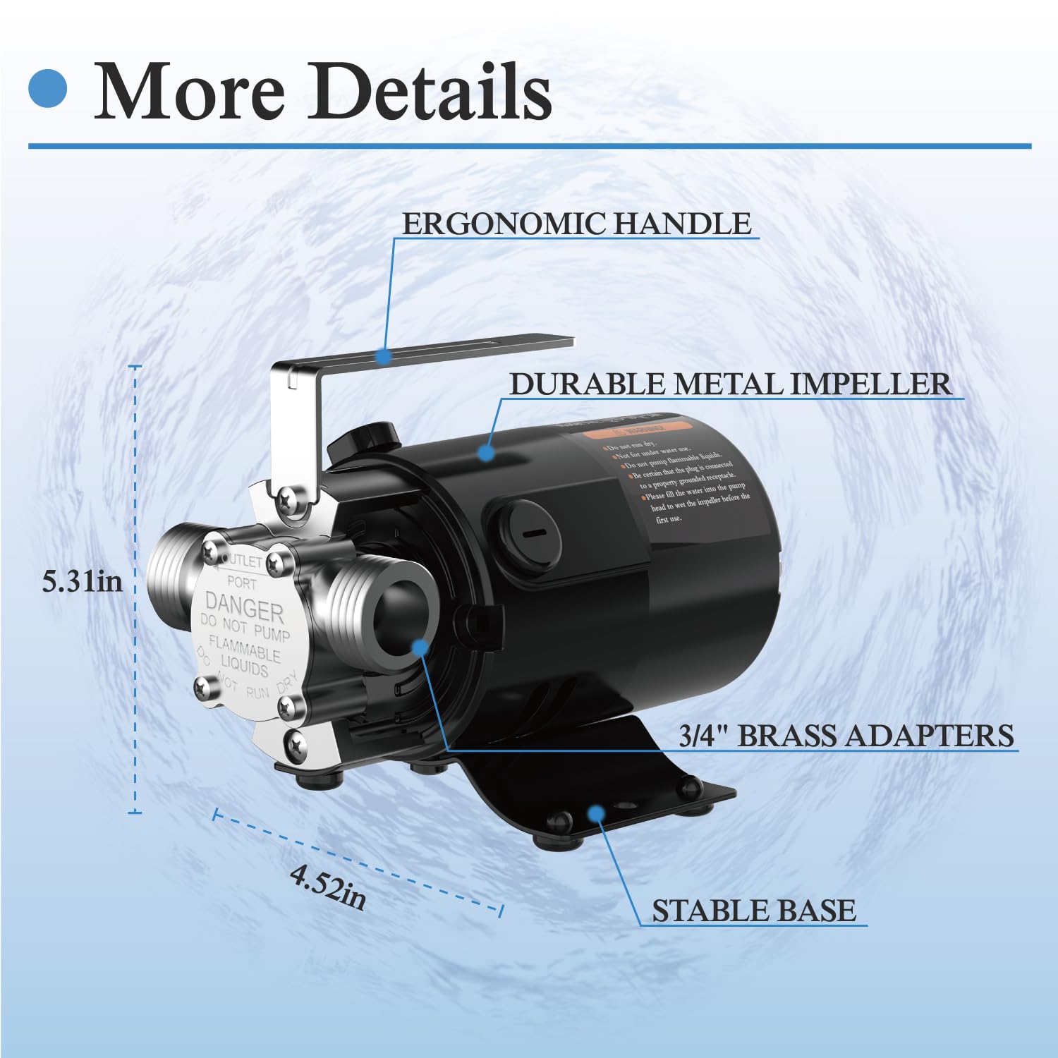 XWILLING pump with portable handle for convenient carrying