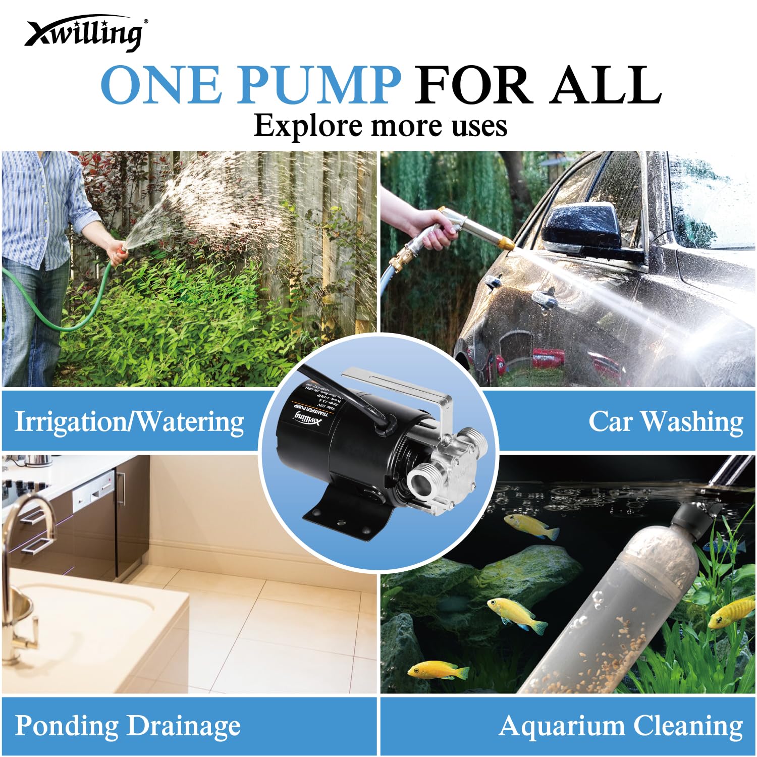 XWILLING zinc alloy pump head resists wear and corrosion