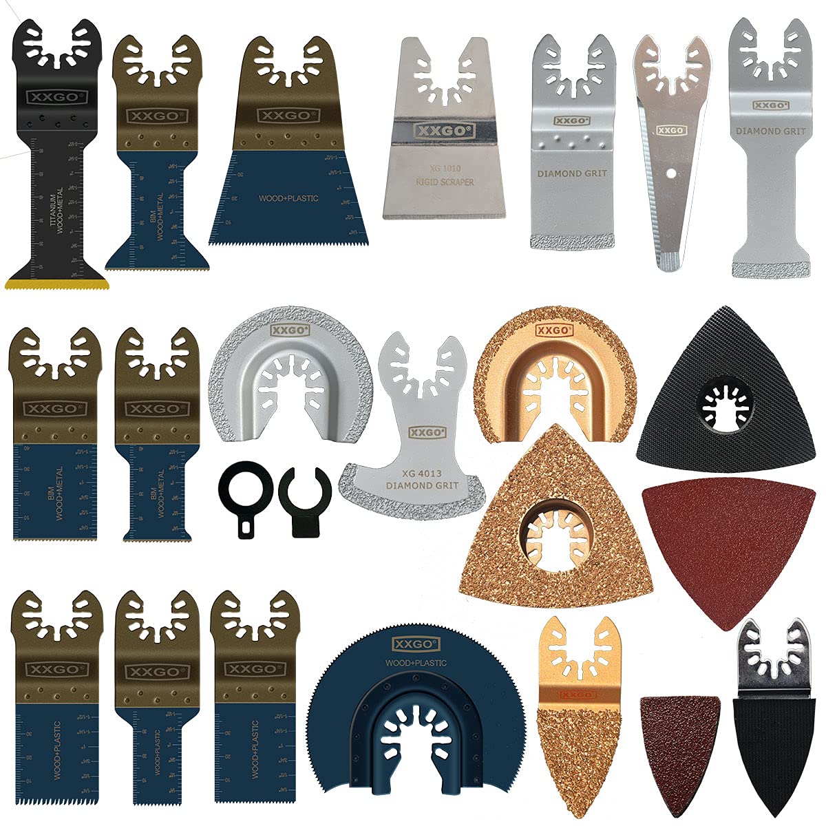 XXGO universal quick-release blades for fast swaps and versatile tasks.
