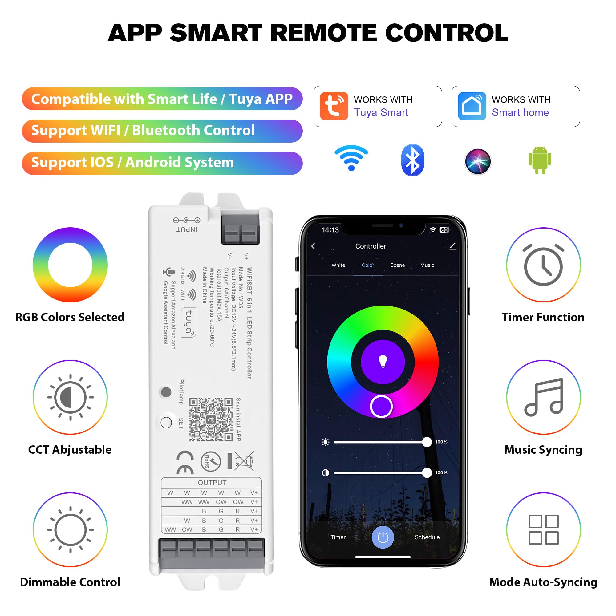 XXK WB5 4-zone remote enables synchronized group lighting control.