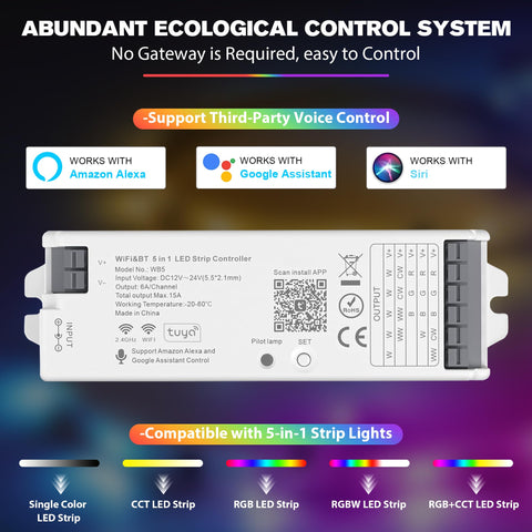 XXK WB5 app control screen shows WiFi and voice control compatibility.