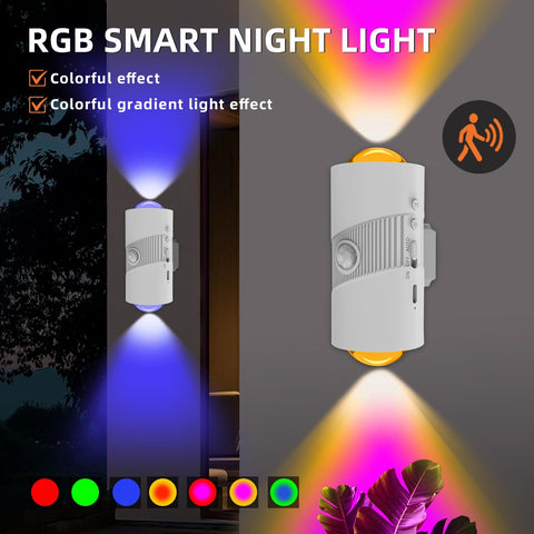 XXMANX RGB color changing LED night light adds mood lighting in bedrooms.