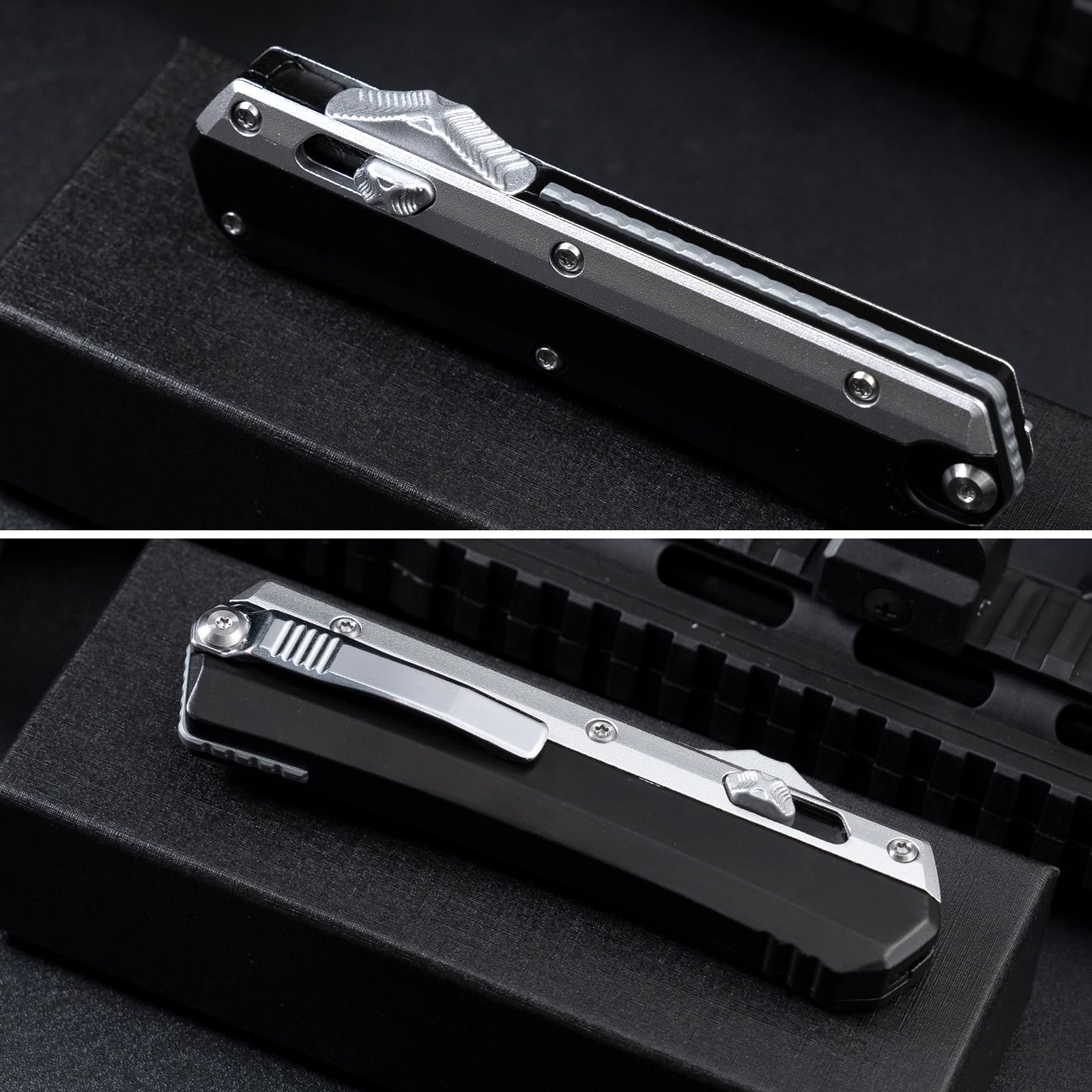 XXV Damascus pocket knife shown at full 9-inch length