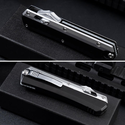 XXV Damascus pocket knife shown at full 9-inch length
