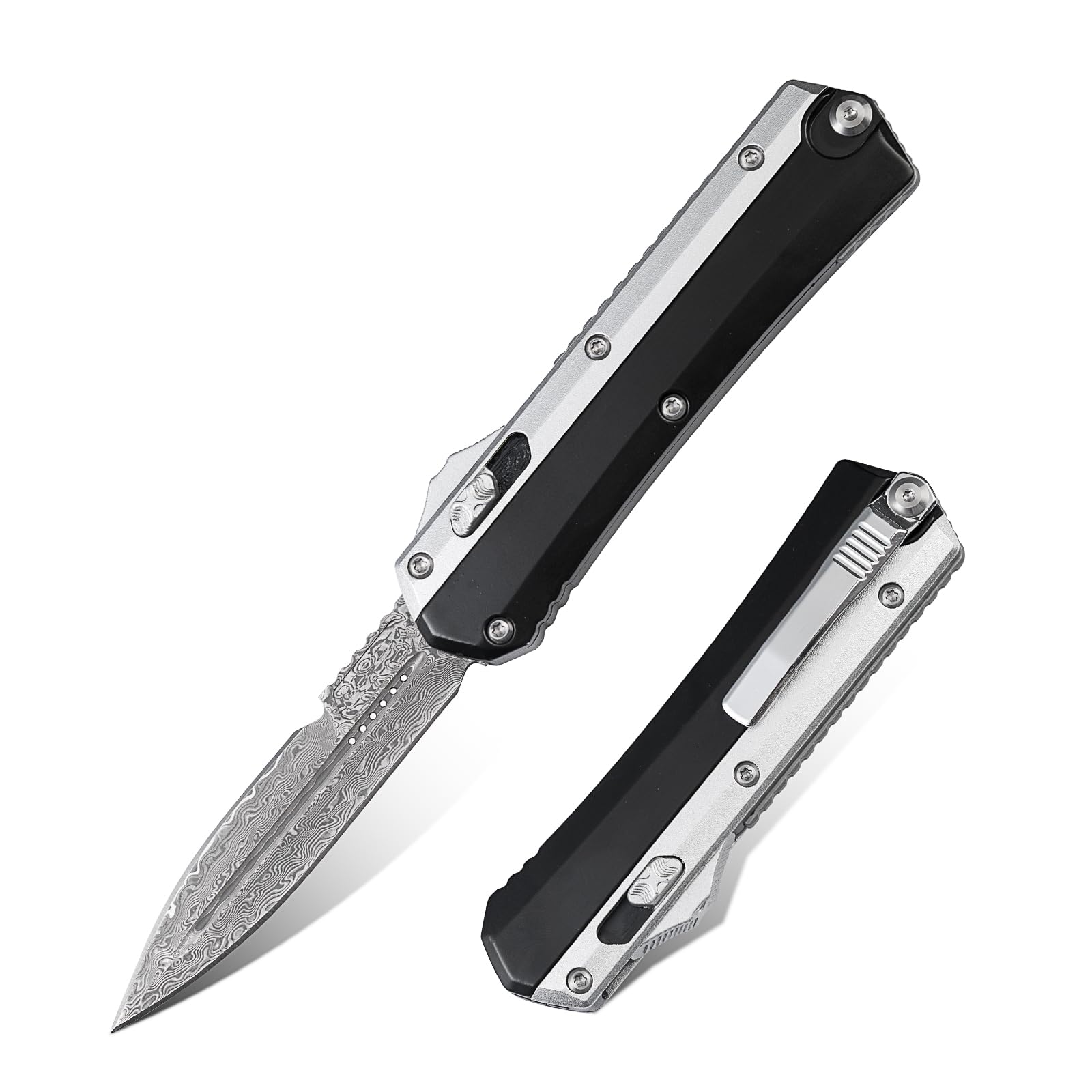 XXV Damascus pocket knife open blade for quick everyday tasks