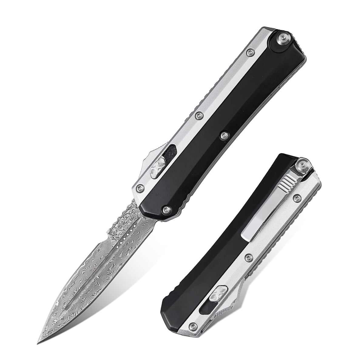 XXV Damascus pocket knife open blade for quick everyday tasks