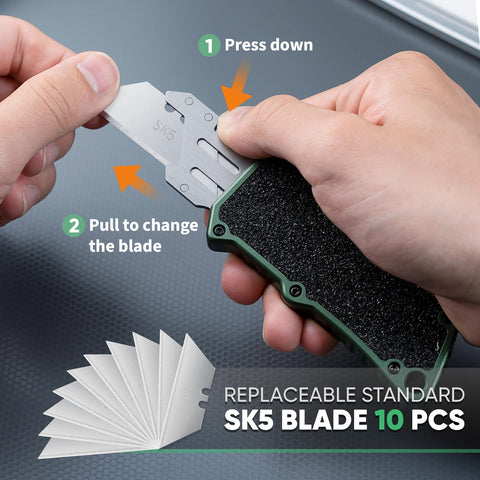 XXV OTF retractable blade mechanism enabling safe, controlled cuts