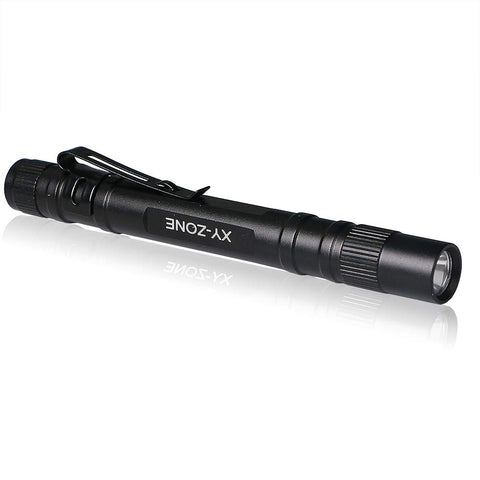 XY ZONE 1000 lumen pen flashlight with clip for quick access.