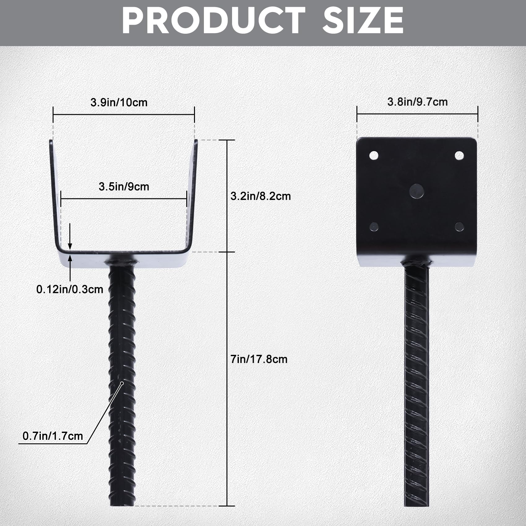 XYADX fence post anchor 4x4 steel supports porch rails with rust resistance.
