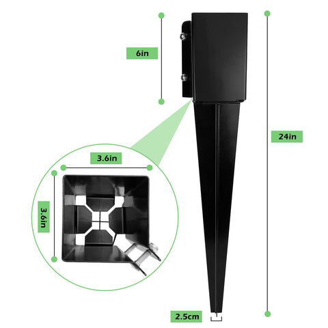 XYADX heavy-duty metal post base with black coating resists weather