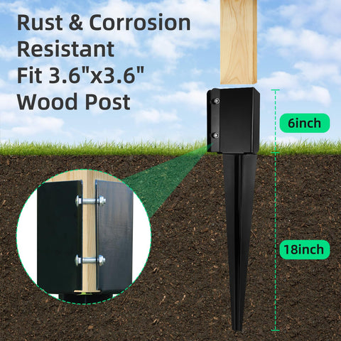 XYADX ground spike enables no-dig installation for fast post setup.