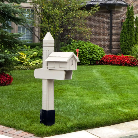 XYADX metal base protects wooden posts from moisture contact.