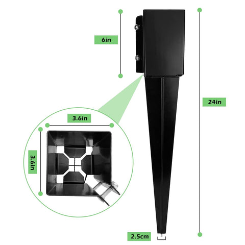 XYADX black powder coated anchor resists rust for long-lasting posts.