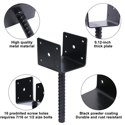 XYADX wood protection post base keeps wood away from damp concrete.