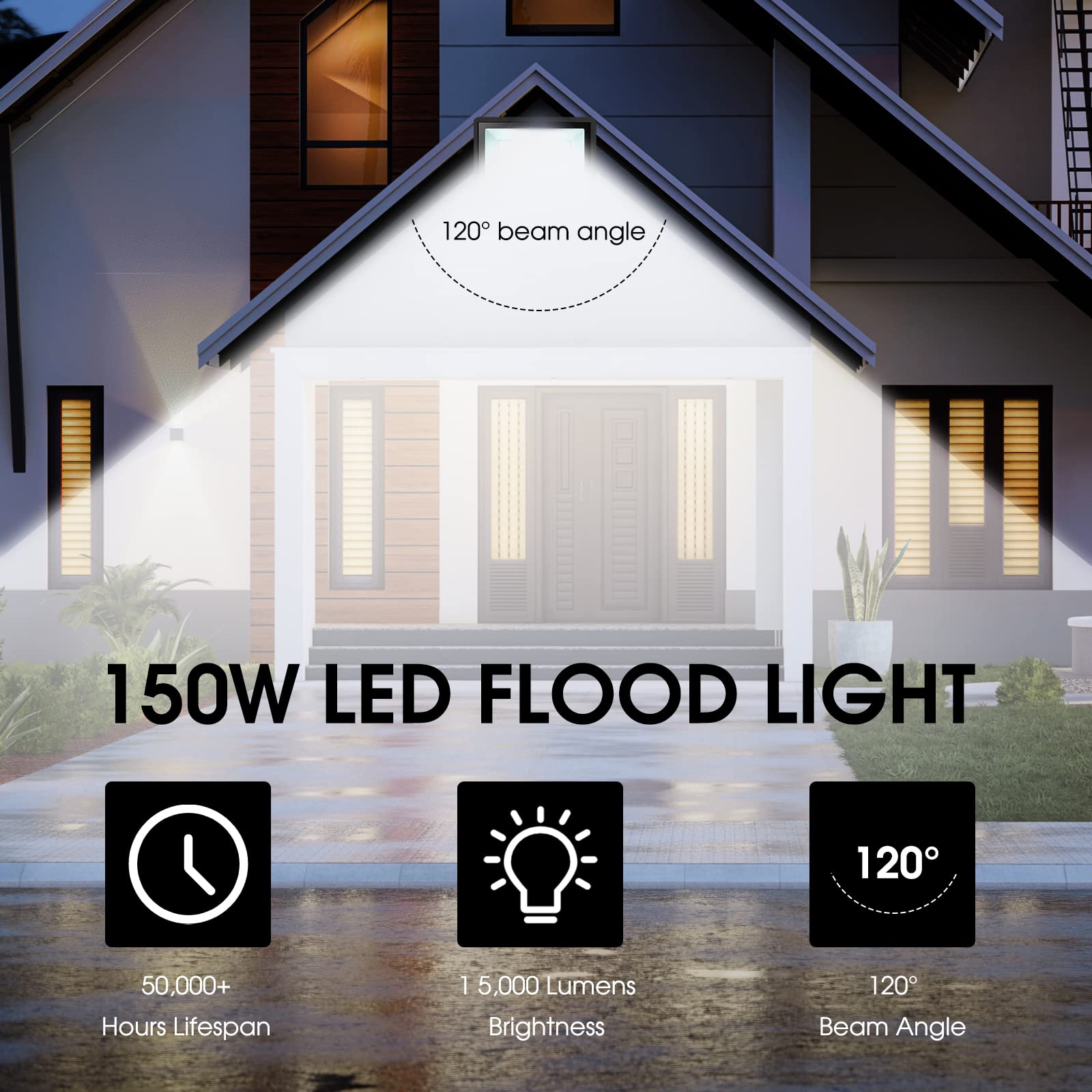 XYCN easy-install flood light with adjustable bracket for mounting flexibility.
