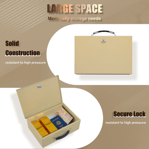 Xydled fire safe box heavy-duty metal construction supports durable, tamper-resistant storage.
