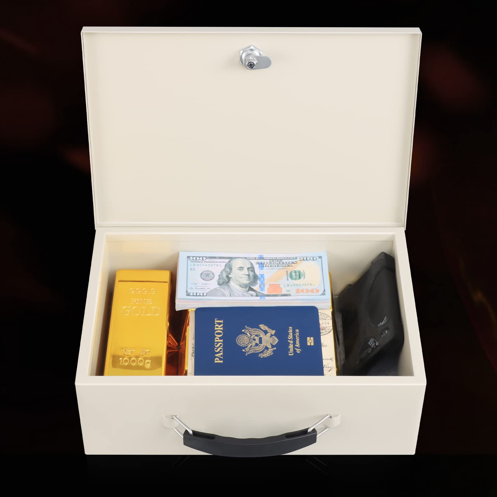 Xydled fire safe box material – all-steel exterior for long-lasting protection.