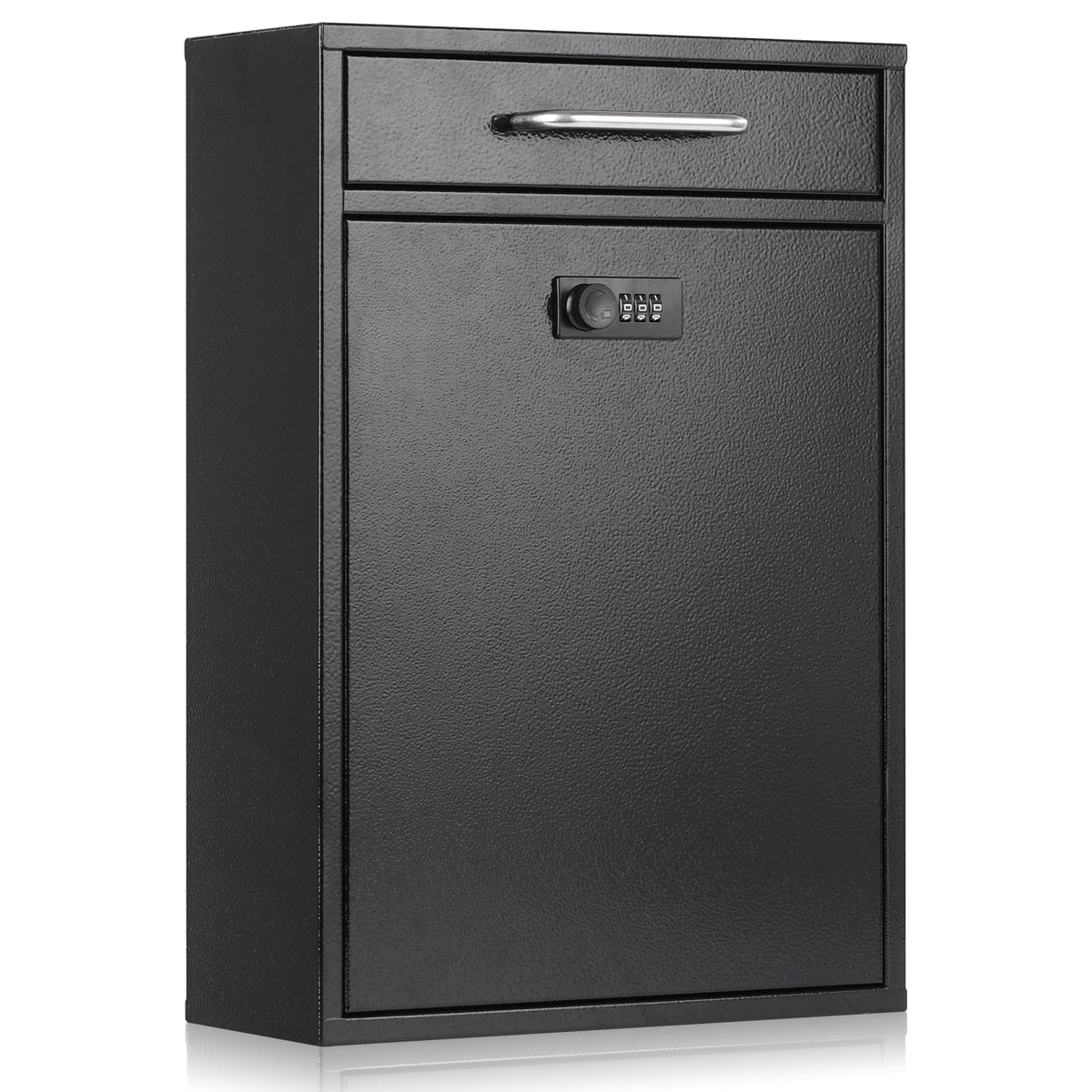 Xydled wall mailbox front view shows a sturdy metal exterior for secure mail storage.