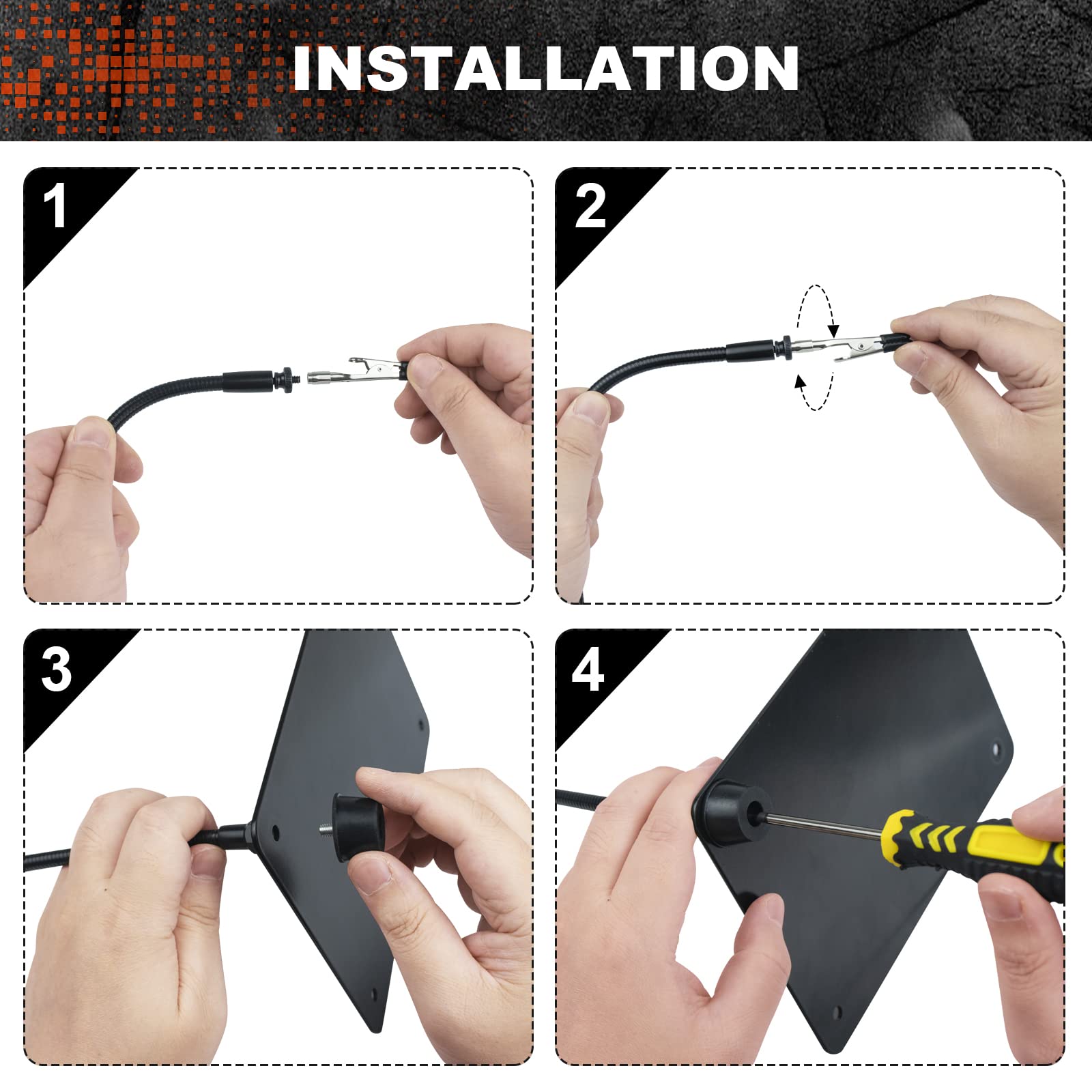 XYK Helping Hands gooseneck arm with adjustable reach for tight spaces
