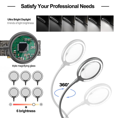 XYK Helping Hands goosenecks provide precise positioning with secure 360-degree rotation.