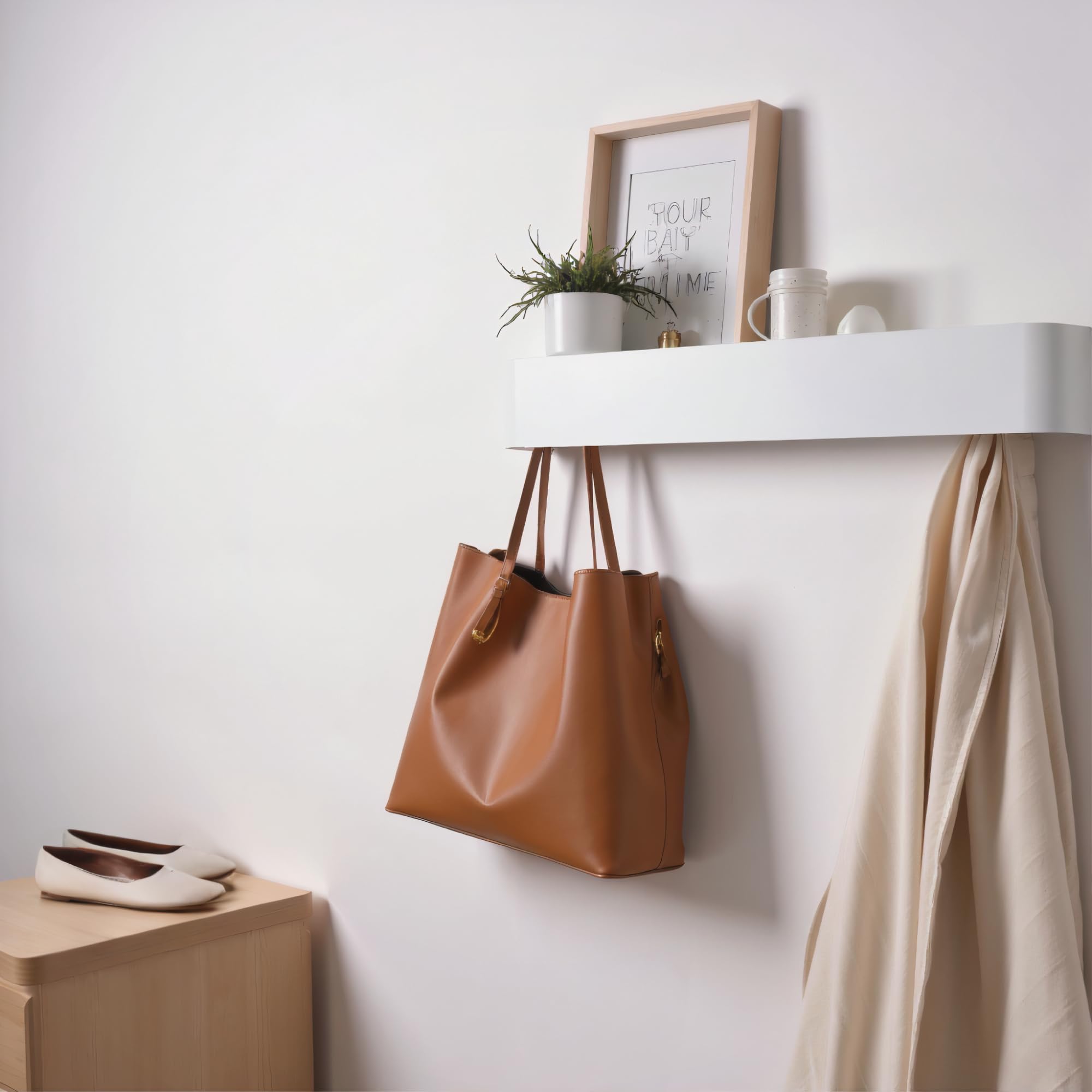 Xympo heavy-duty capacity up to 50 lbs supports coats and bags.