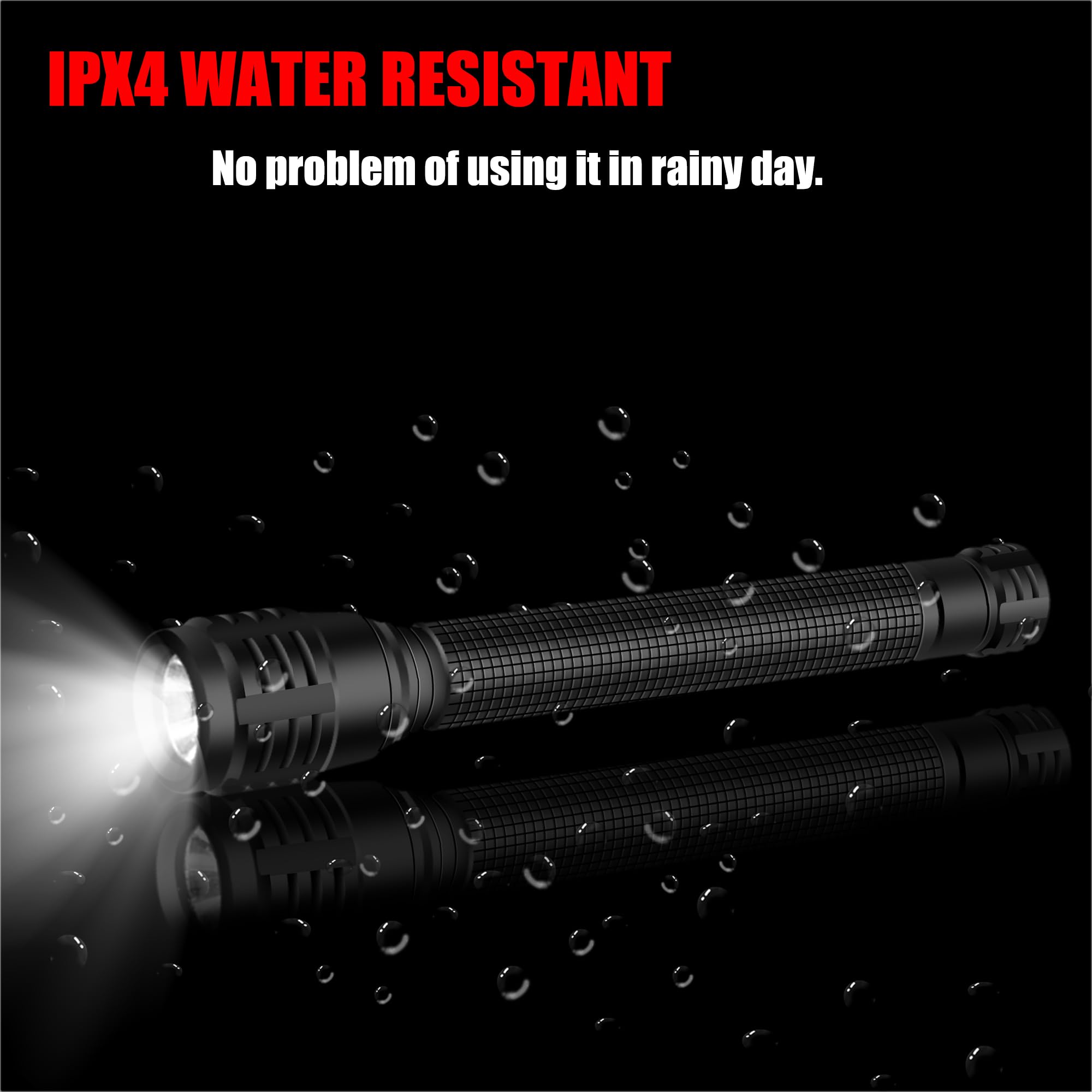 XYSRZ two-AAA battery-powered flashlight with simple on/off control