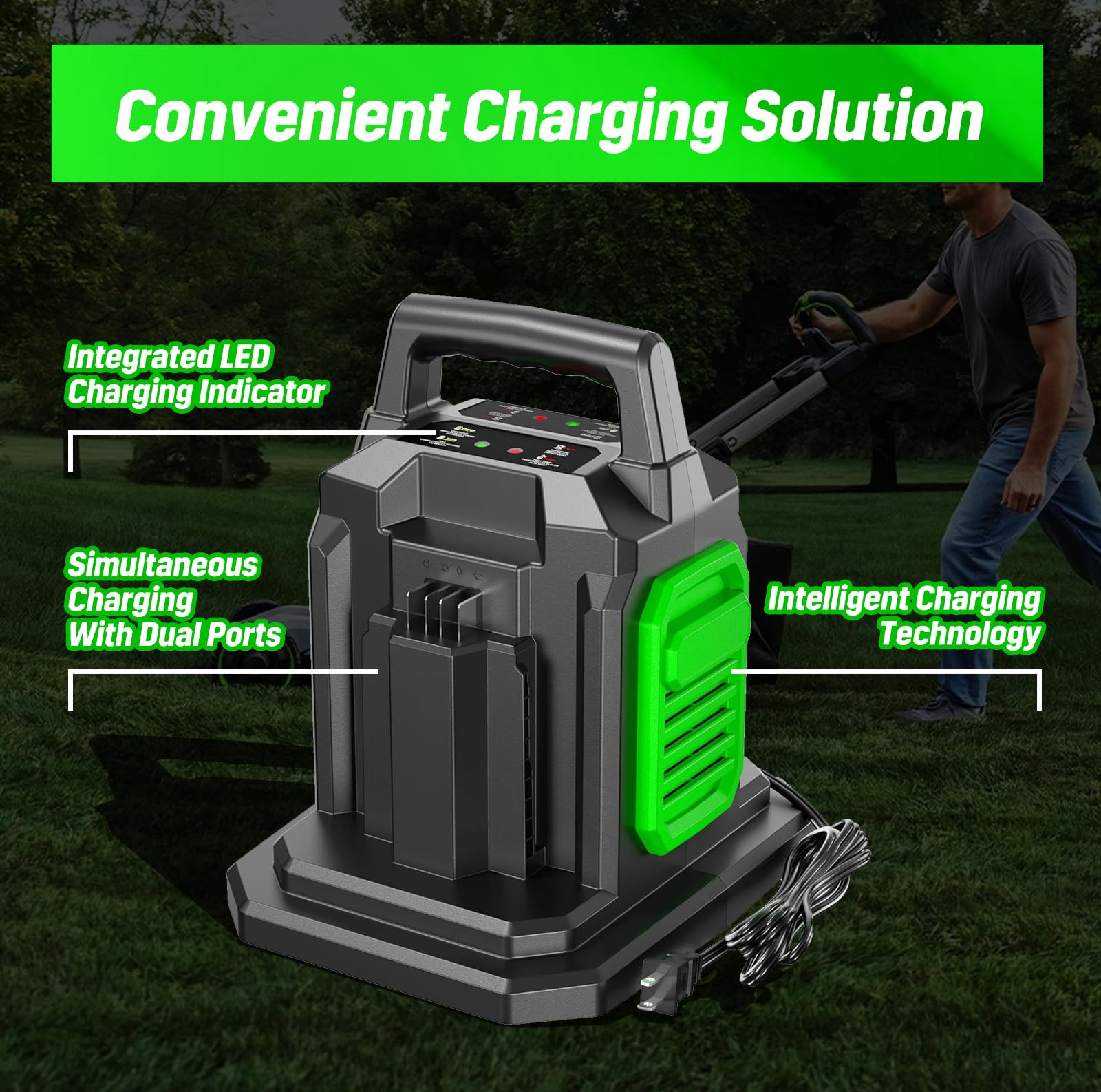 XYT-TECH compact EGO 56V charger design that saves workspace