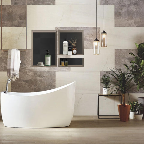 XZETORA black shower niche stores essentials without clutter during daily showers.