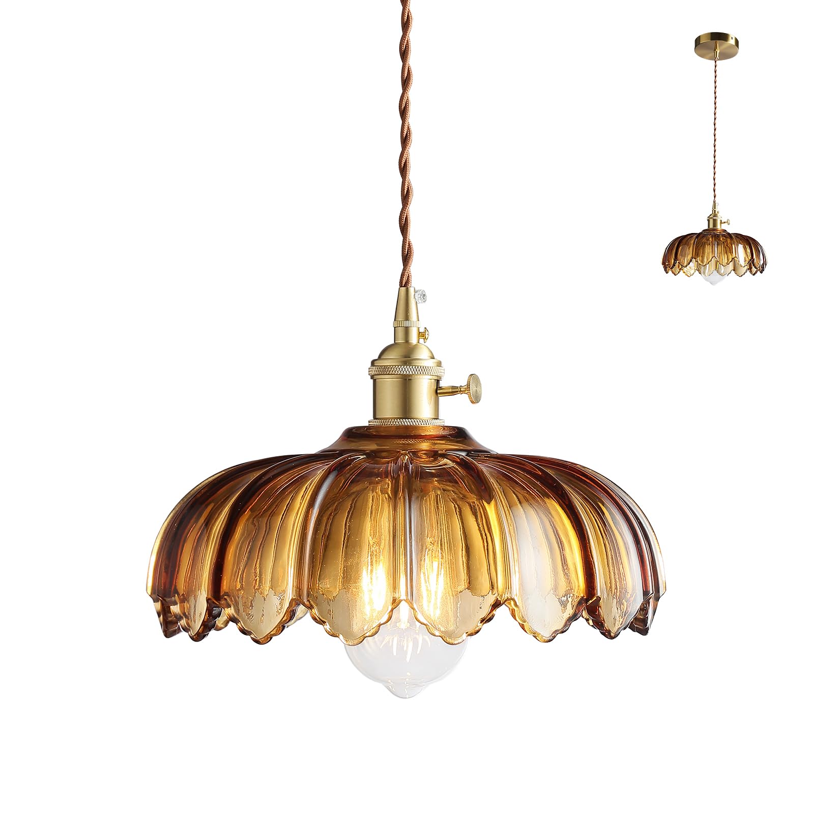 XZHGCEE amber pendant brings warm glow to living and dining spaces