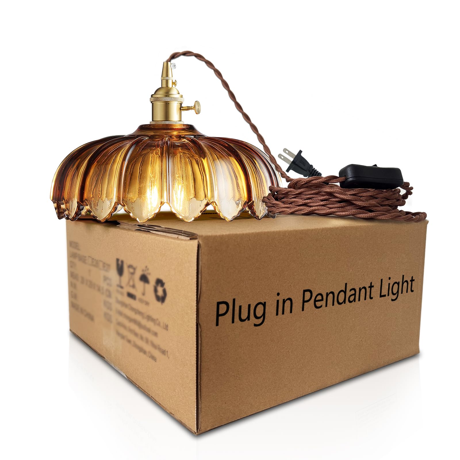 XZHGCEE plug-in cord 14.7ft enables flexible overhead lighting.