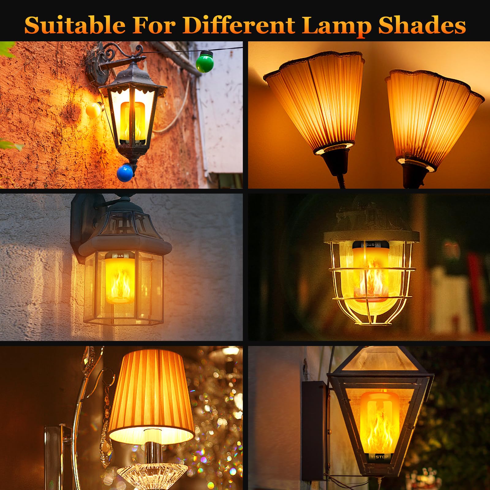Y- STOP bulb adds warm ambience to Christmas displays and living spaces.