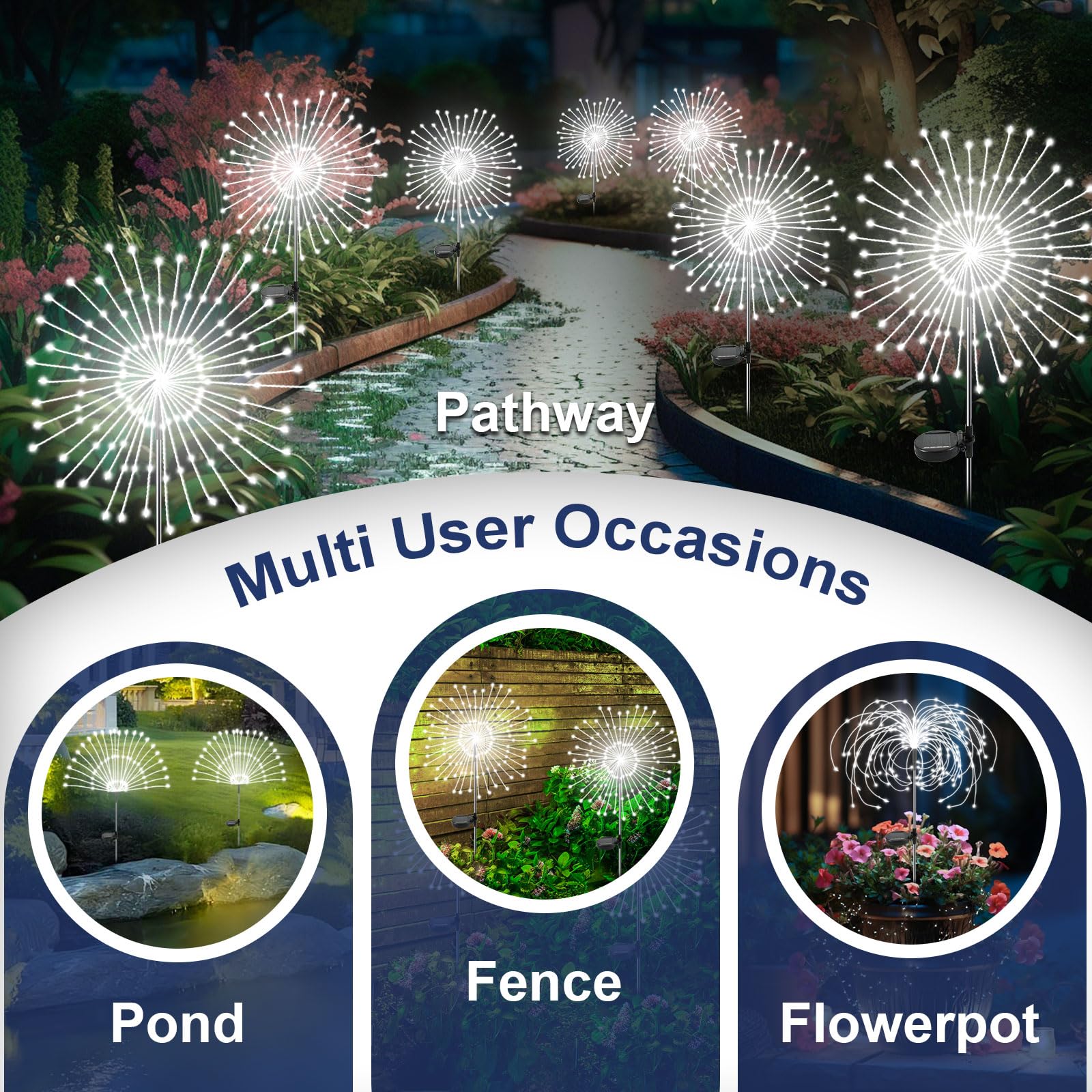 YaaFen no-wires installation for quick, easy garden decoration.