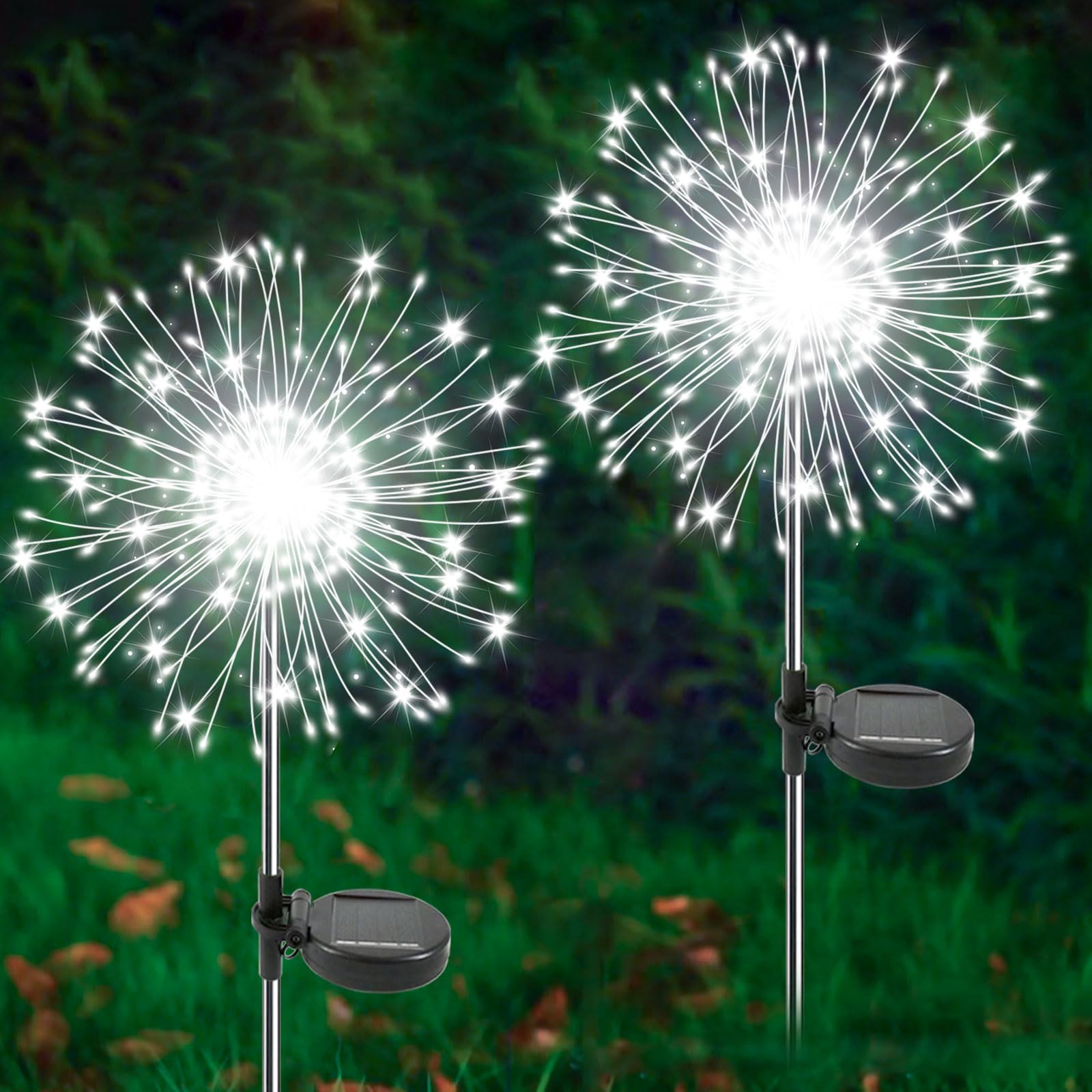 YaaFen solar garden lights with 120 LED beads brighten pathways and borders.