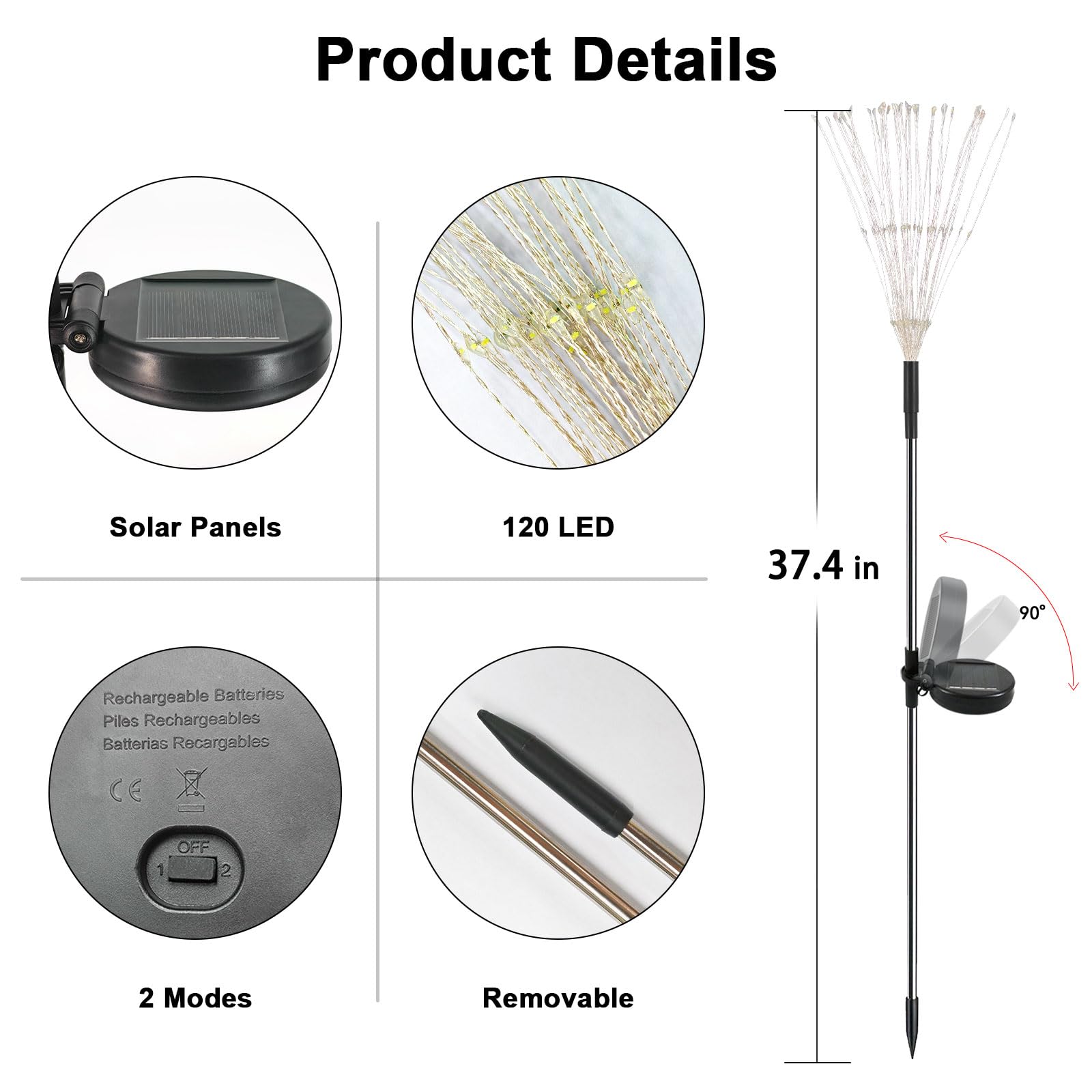 YaaFen Solar Lights warm white glow creates cozy nights on patios and walkways.