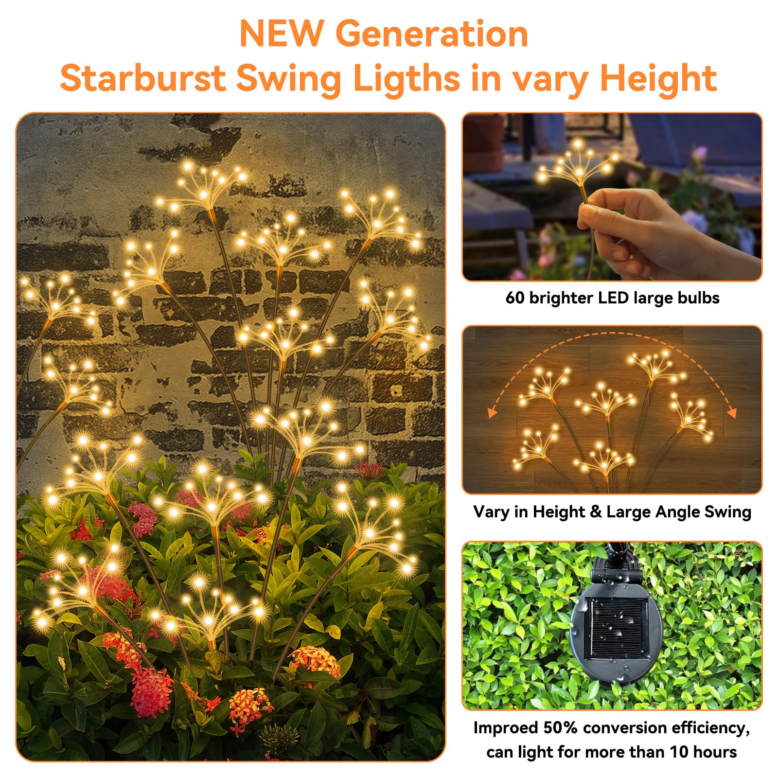 Yaafen copper wire design with LEDs offers flexible garden decor