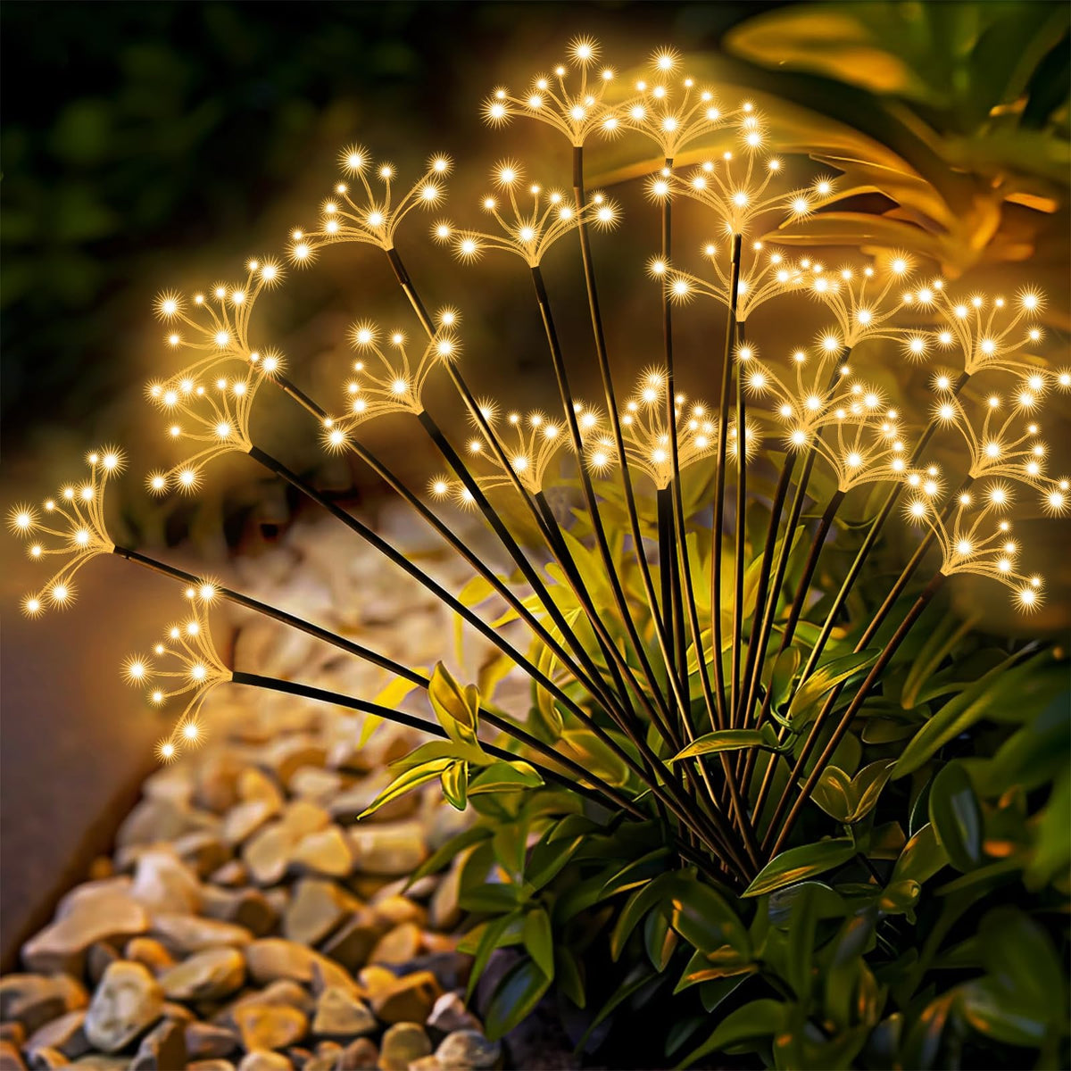 Yaafen solar sway starburst light in yard creates enchanting outdoor ambience