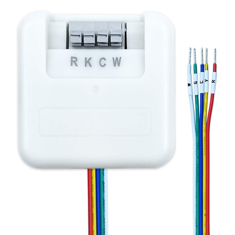 YABUYALI C-Wire Adapter back view highlighting compact, drop-in design near HVAC.