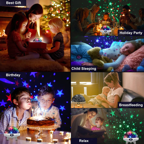 YACHANCE 8-color light effects create soft nursery ambience.