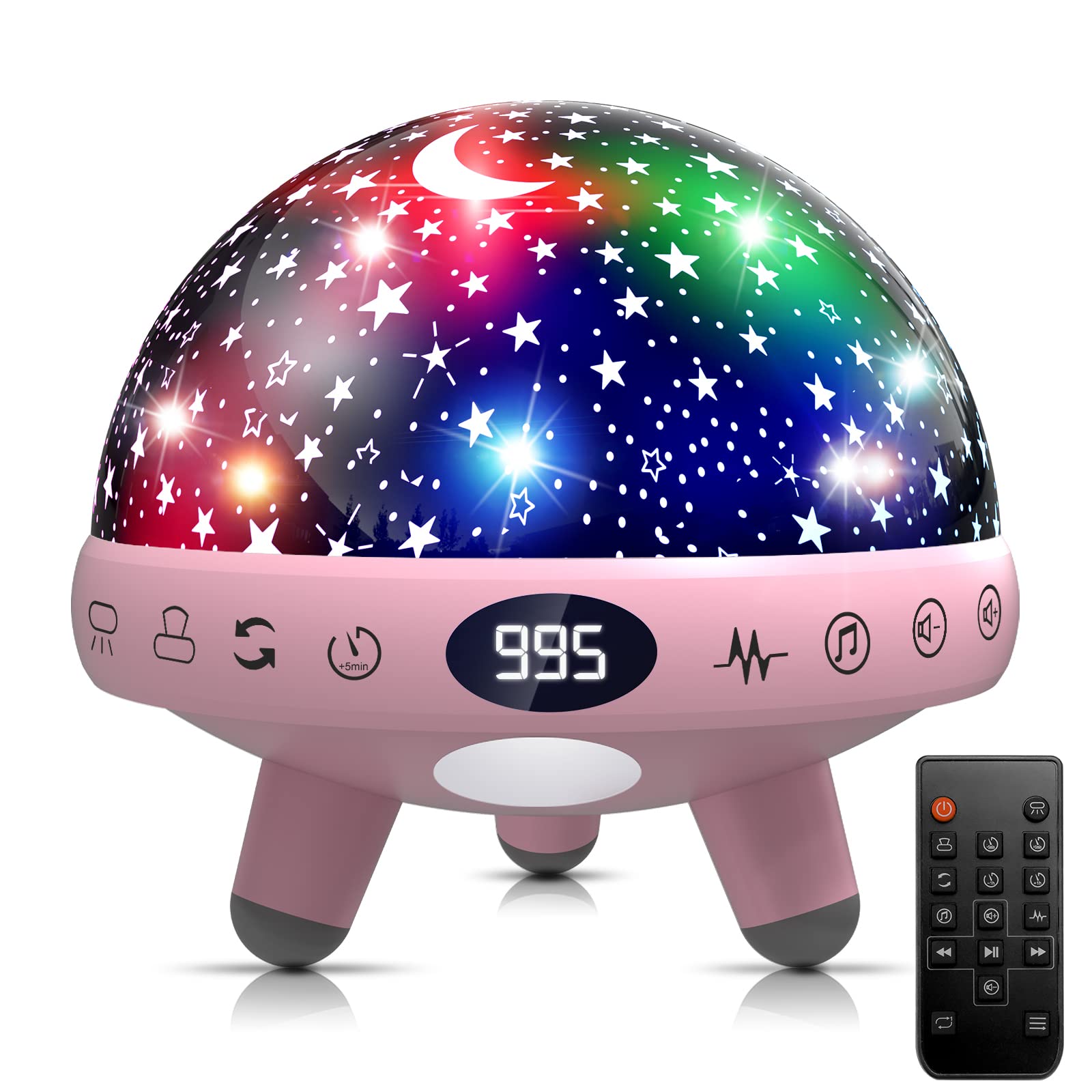 YACHANCE baby night light star projector fills nursery with calming ceiling stars