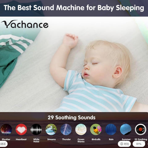 YACHANCE Kids sound machine with remote control for effortless bedtime setup.