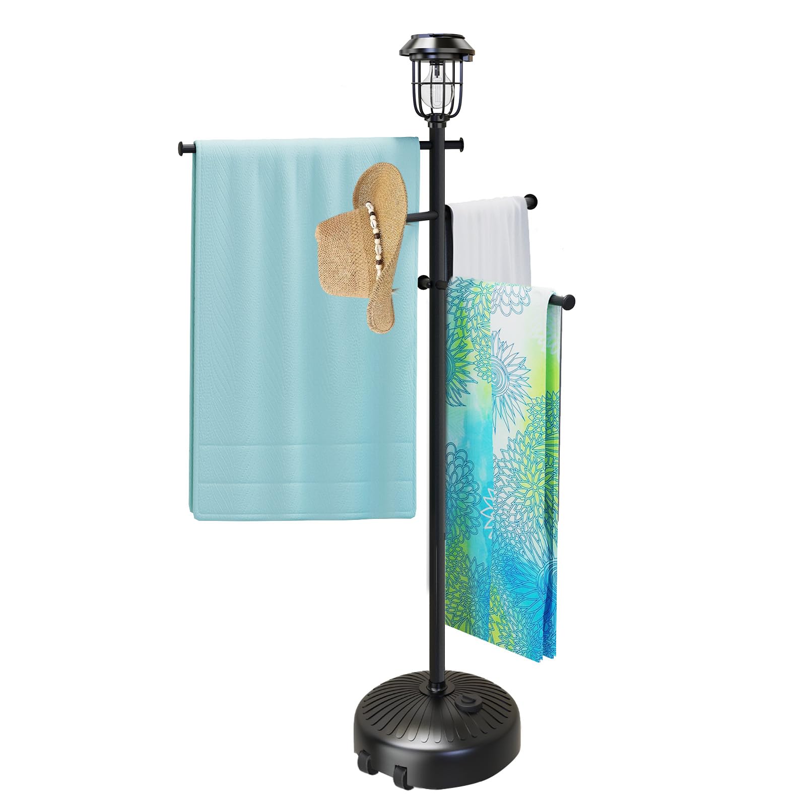 YACONA pool towel rack base filled with water for stable outdoor placement.