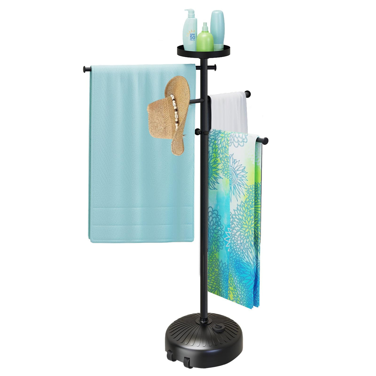 YACONA pool towel rack base filled with water for wind stability.