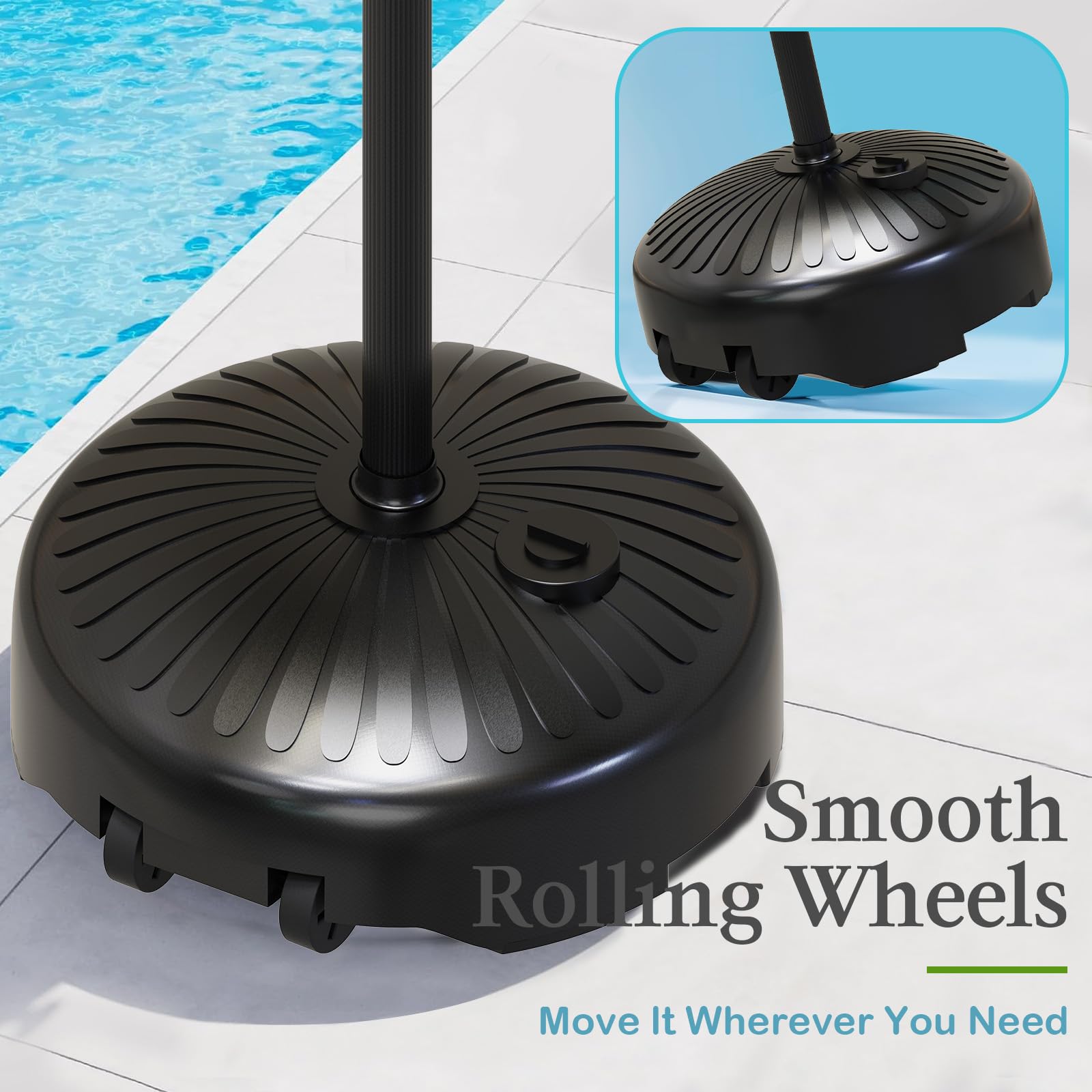 YACONA pool towel rack with non-slip bars in a breezy outdoor setting.