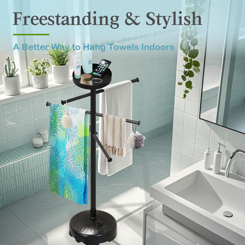 YACONA pool towel rack wheels enable easy mobility around the pool area.