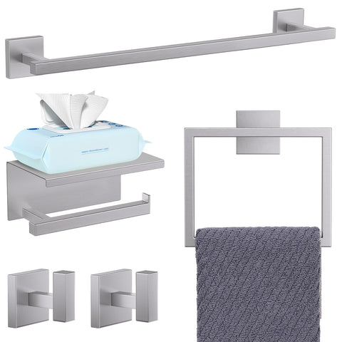 YACVCL 23.6-inch towel bar in brushed nickel for organized spaces